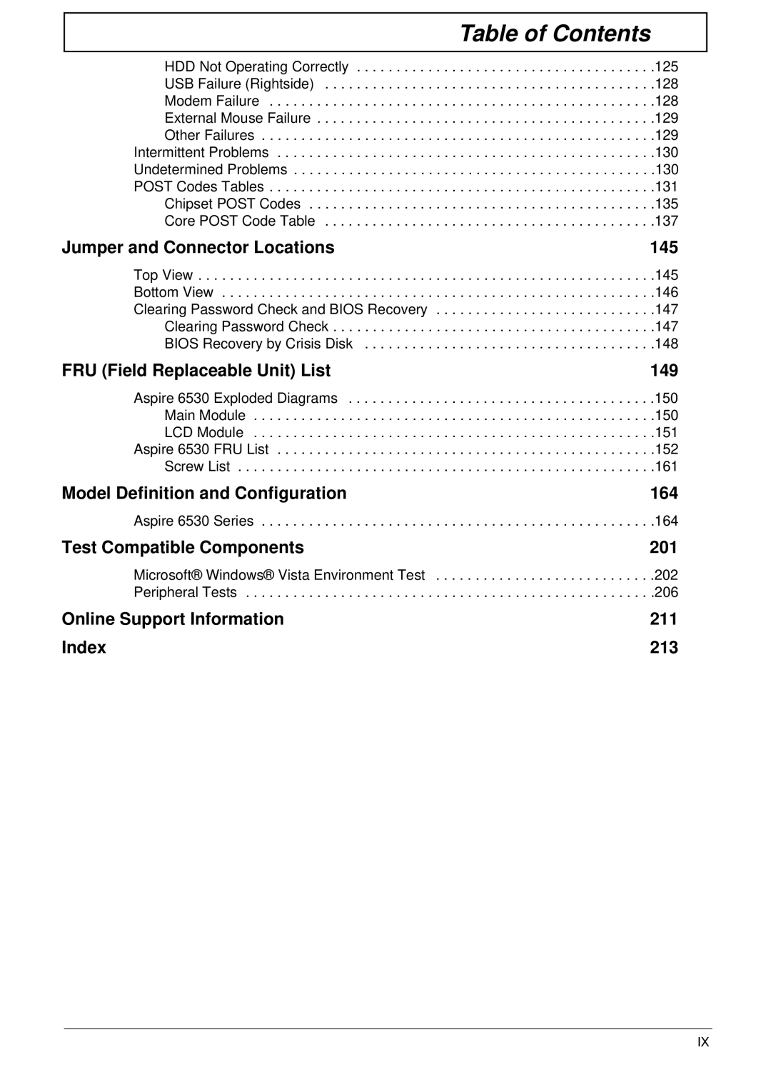 Acer manual Aspire 6530 Series, Microsoft Windows Vista Environment Test, Peripheral Tests 