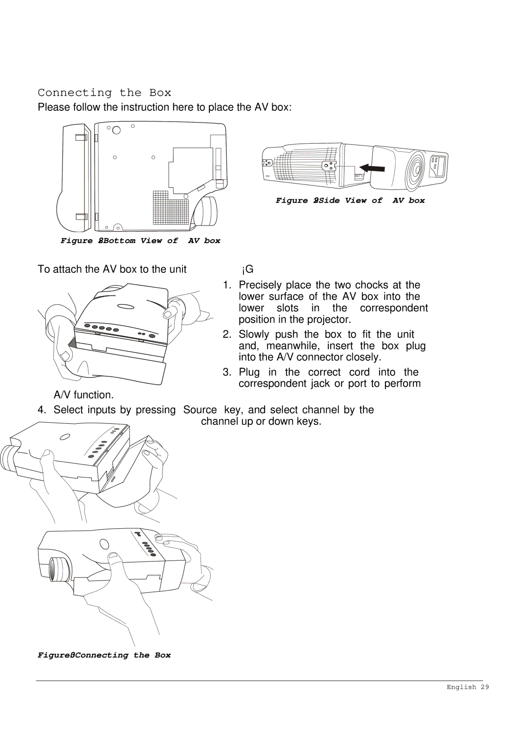 Acer 65PE specifications Connecting the Box, Please follow the instruction here to place the AV box 