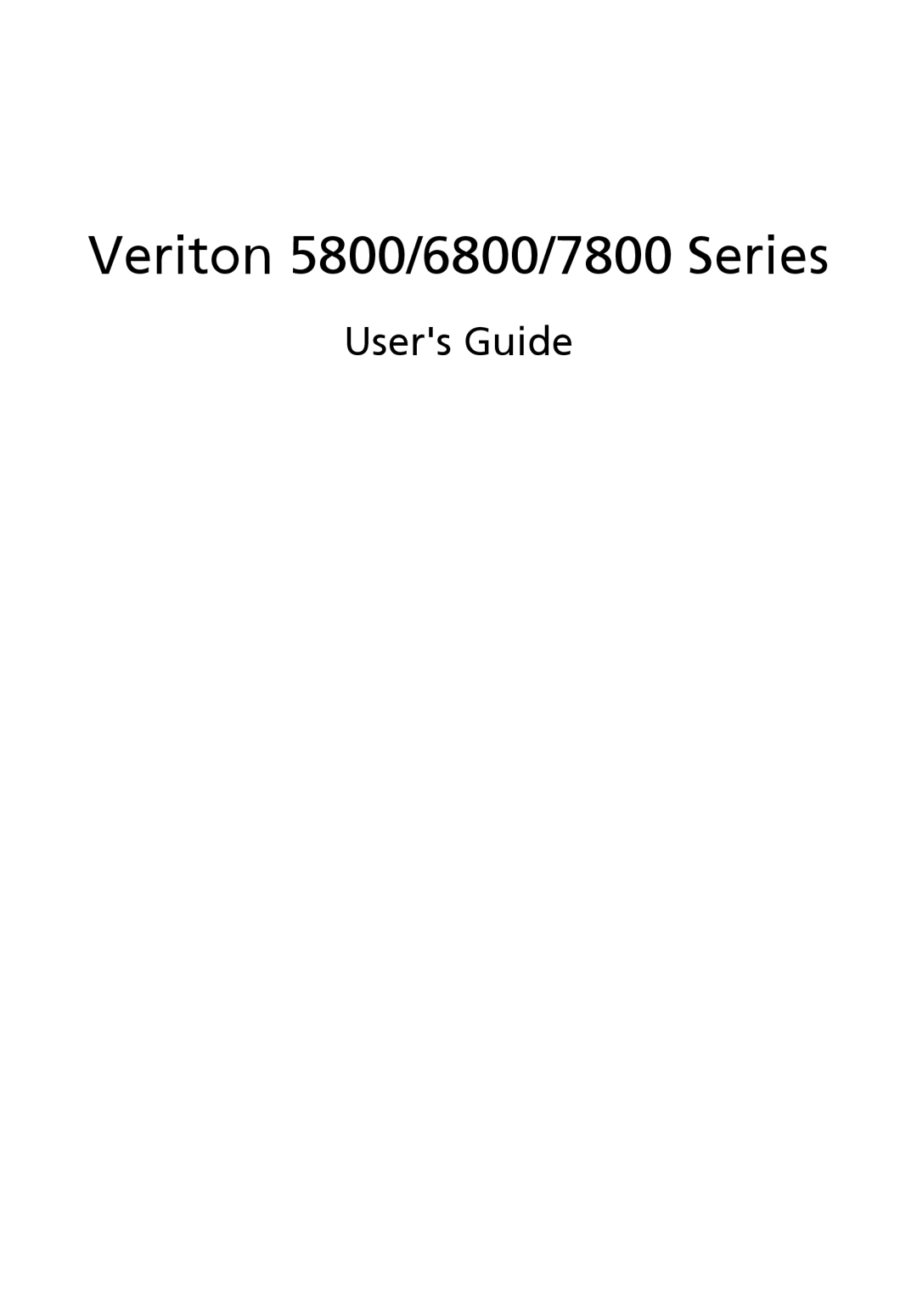 Acer manual Veriton 5800/6800/7800 Series, Users Guide 