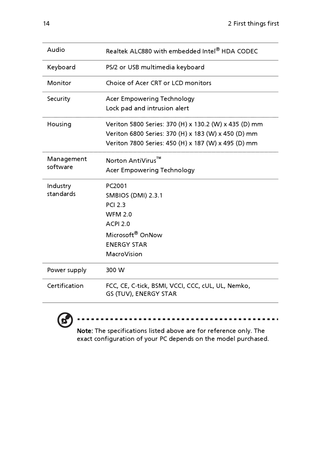 Acer 6800 manual GS TUV, Energy Star 