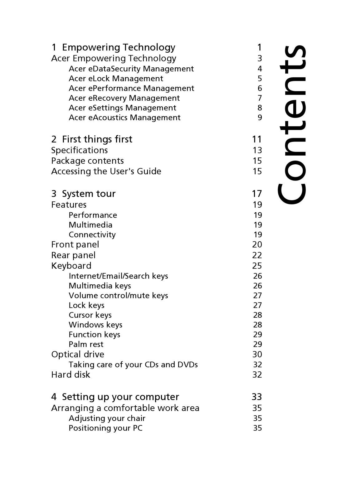 Acer 6800 manual Contents 