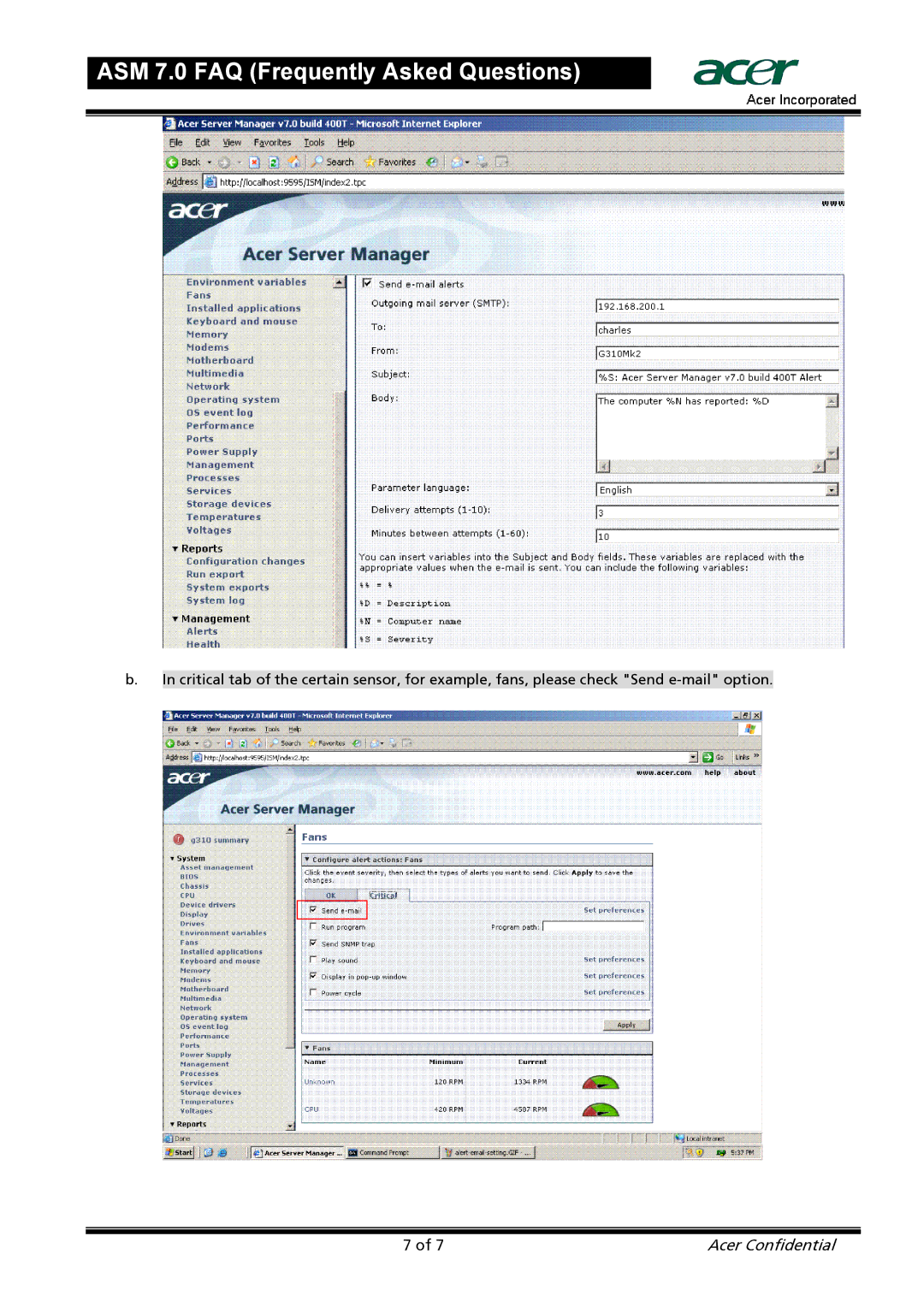 Acer manual ASM 7.0 FAQ Frequently Asked Questions 