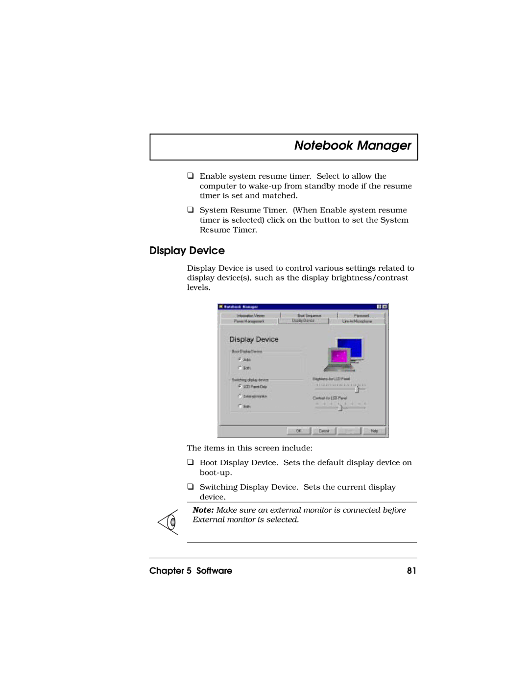 Acer 710 Series manual Display Device 