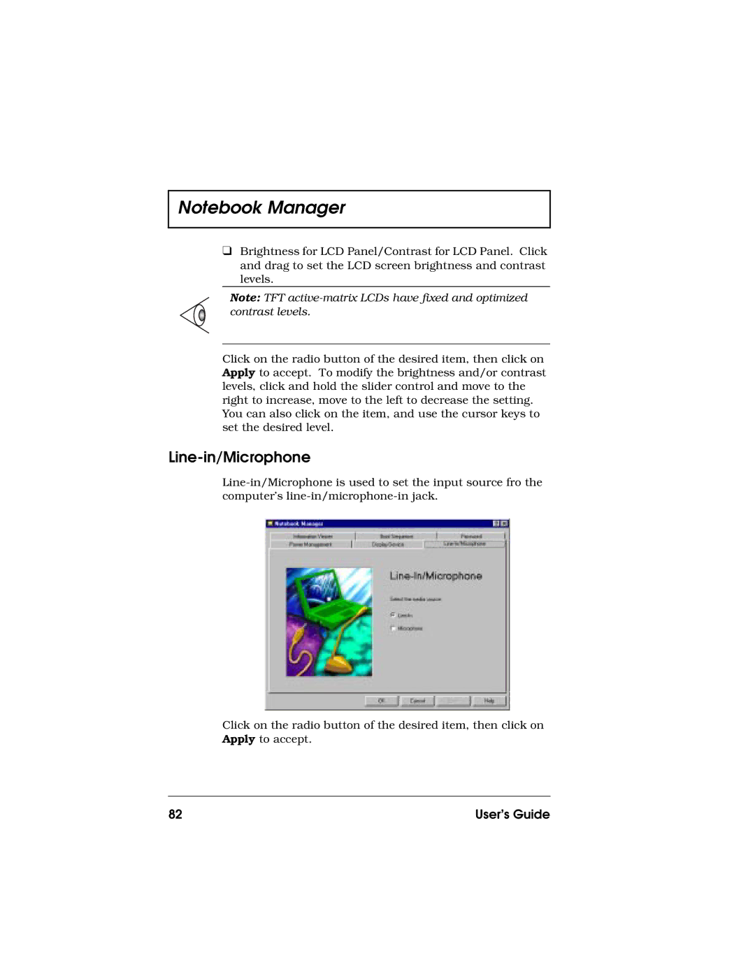 Acer 710 Series manual Line-in/Microphone 