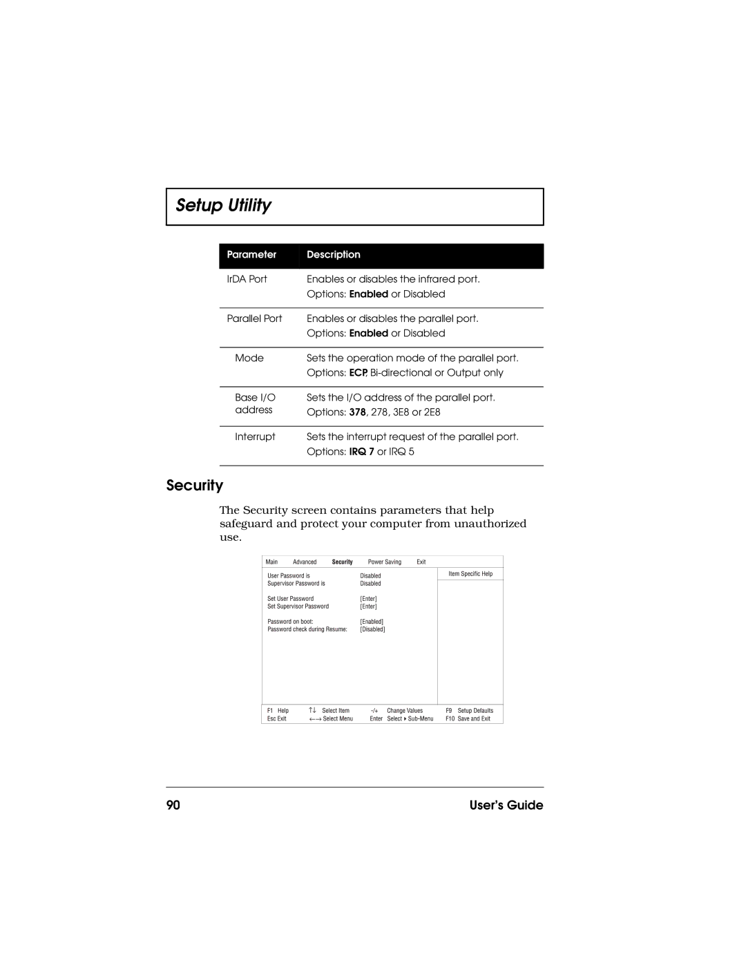 Acer 710 Series manual Security 