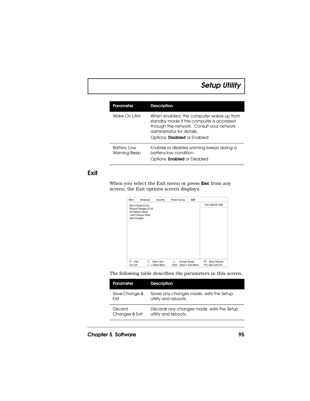 Acer 710 Series manual Exit 