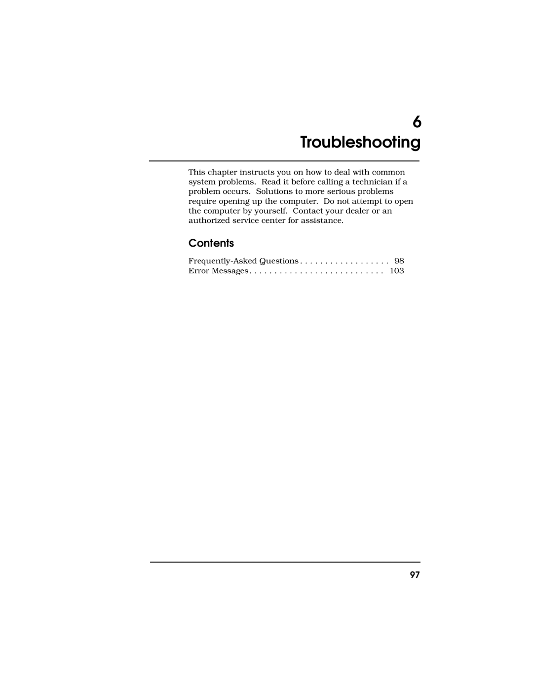 Acer 710 Series manual Troubleshooting 