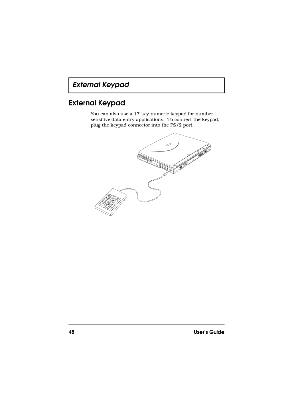 Acer 710 Series manual External Keypad 