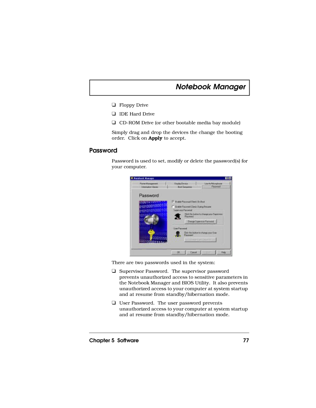 Acer 710 Series manual Password 