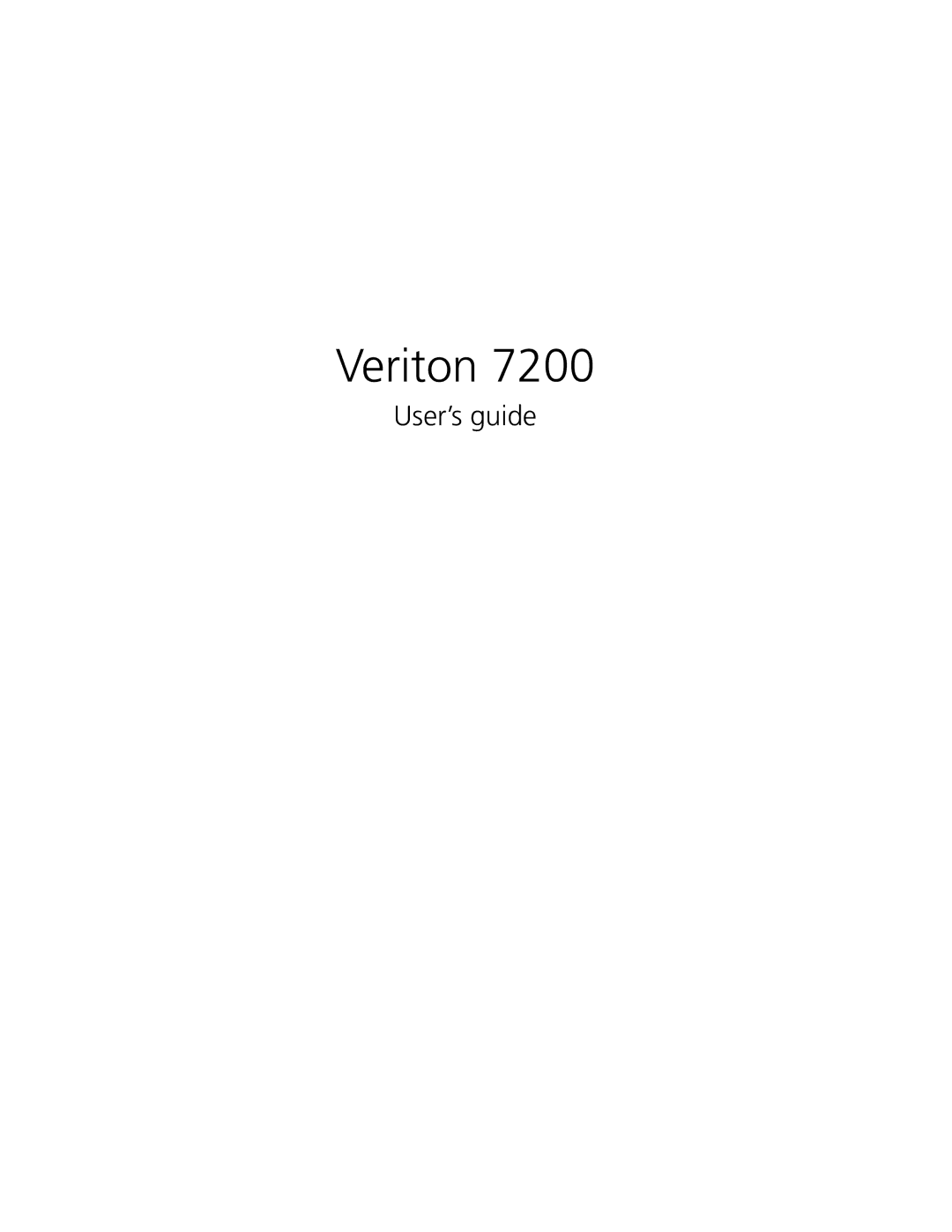 Acer 7200 manual Veriton, User’s guide 