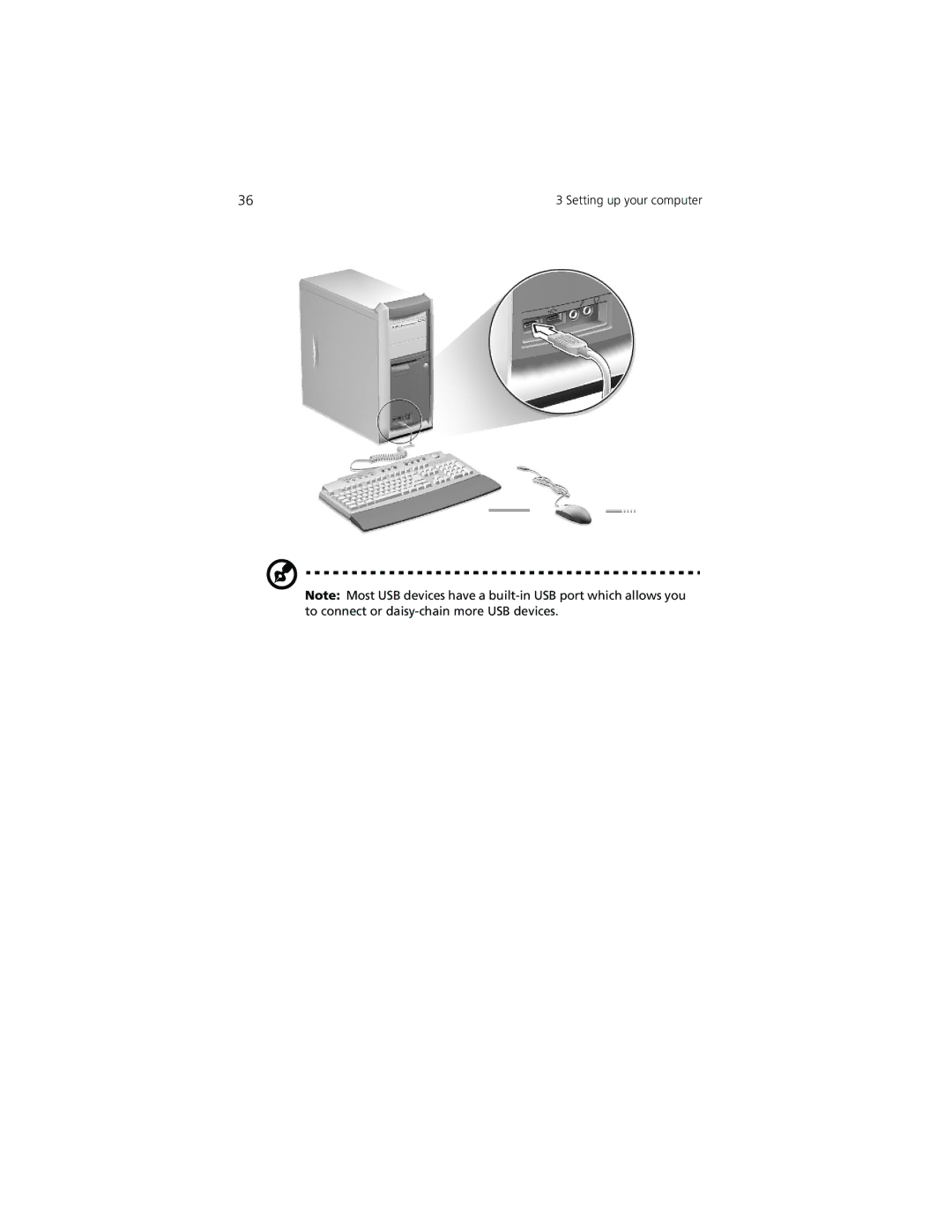 Acer 7200 manual Setting up your computer 