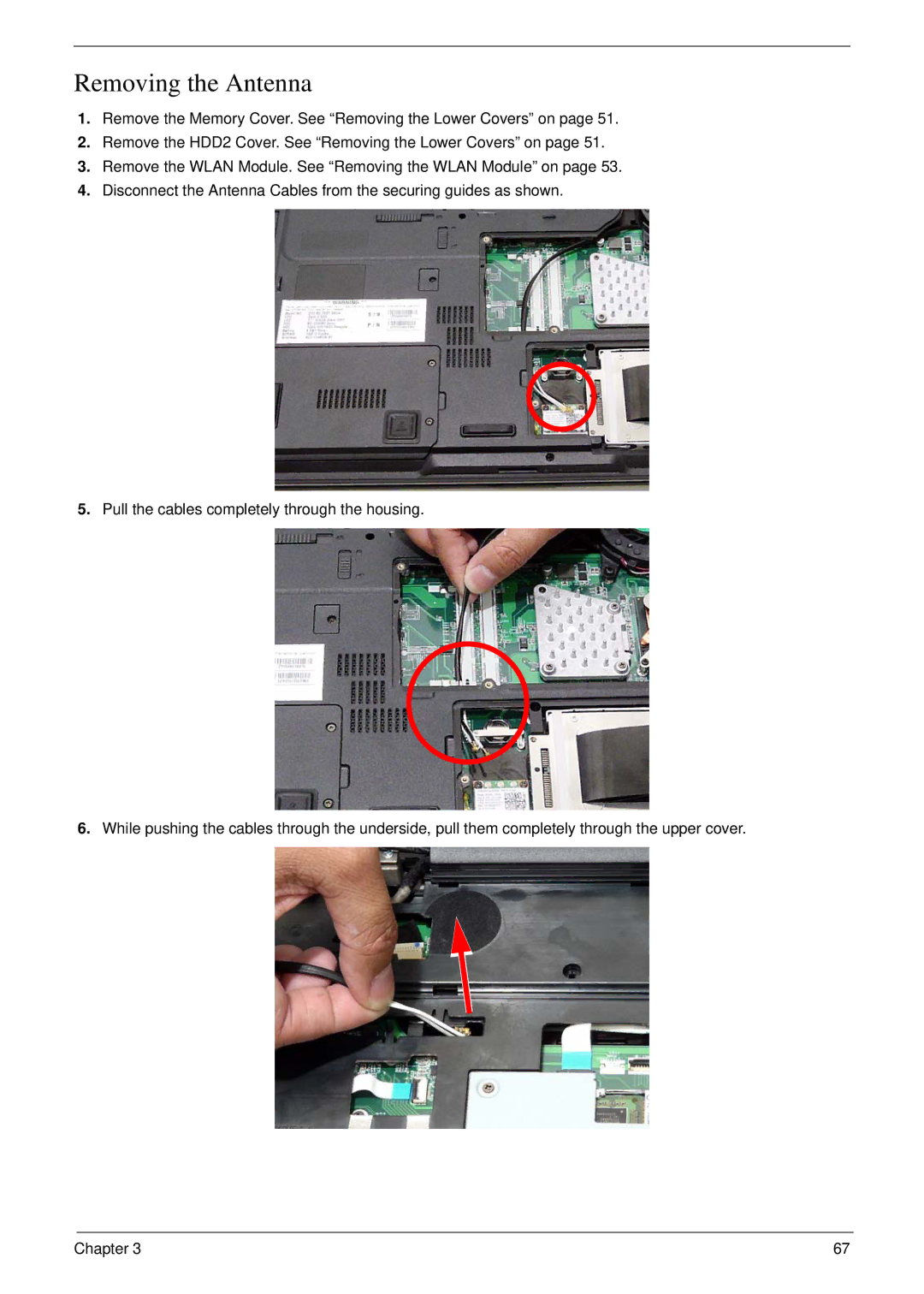 Acer 7230 manual Removing the Antenna 