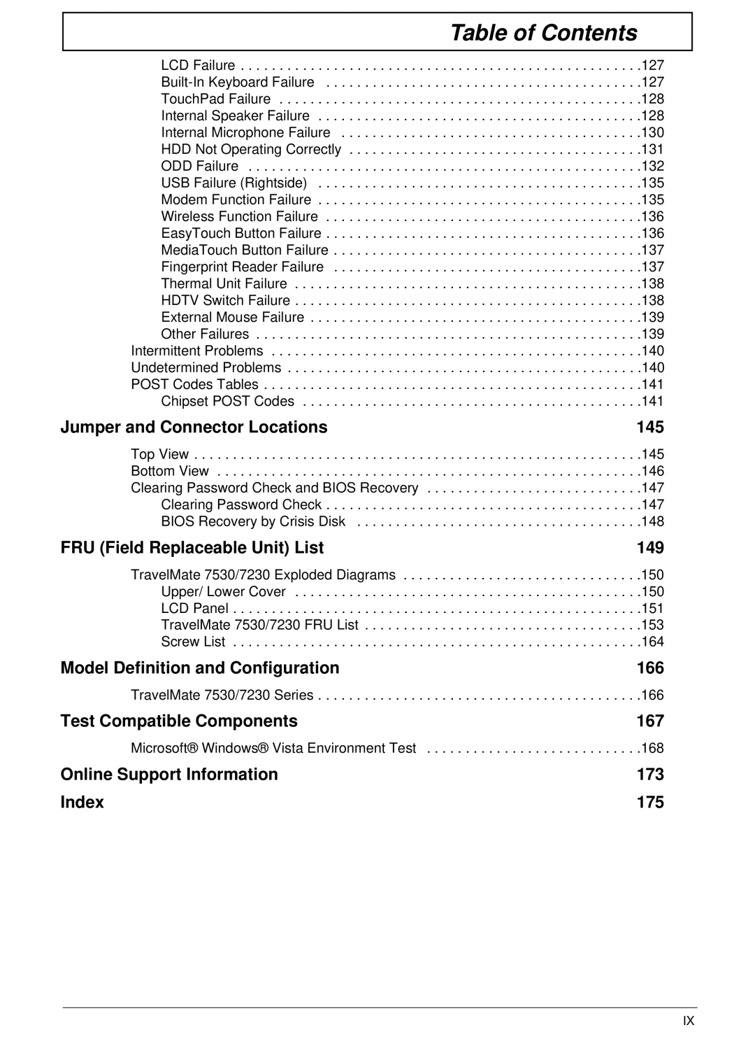 Acer manual TravelMate 7530/7230 Series, Microsoft Windows Vista Environment Test 