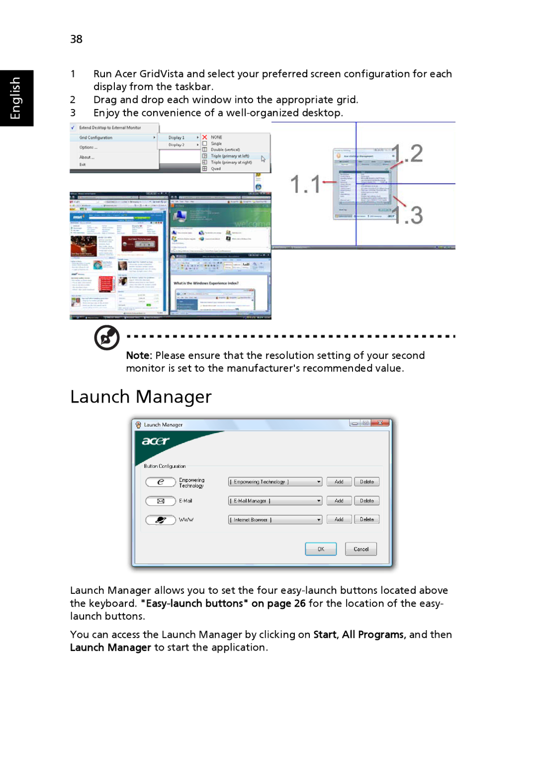 Acer ICK70, 7320, 7720G manual Launch Manager 