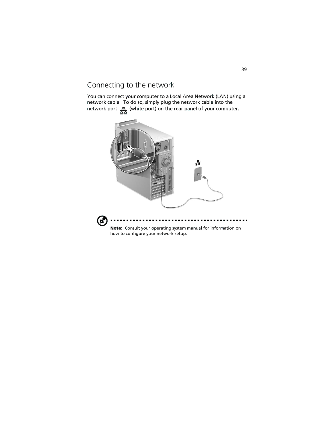 Acer 7500G manual Connecting to the network 