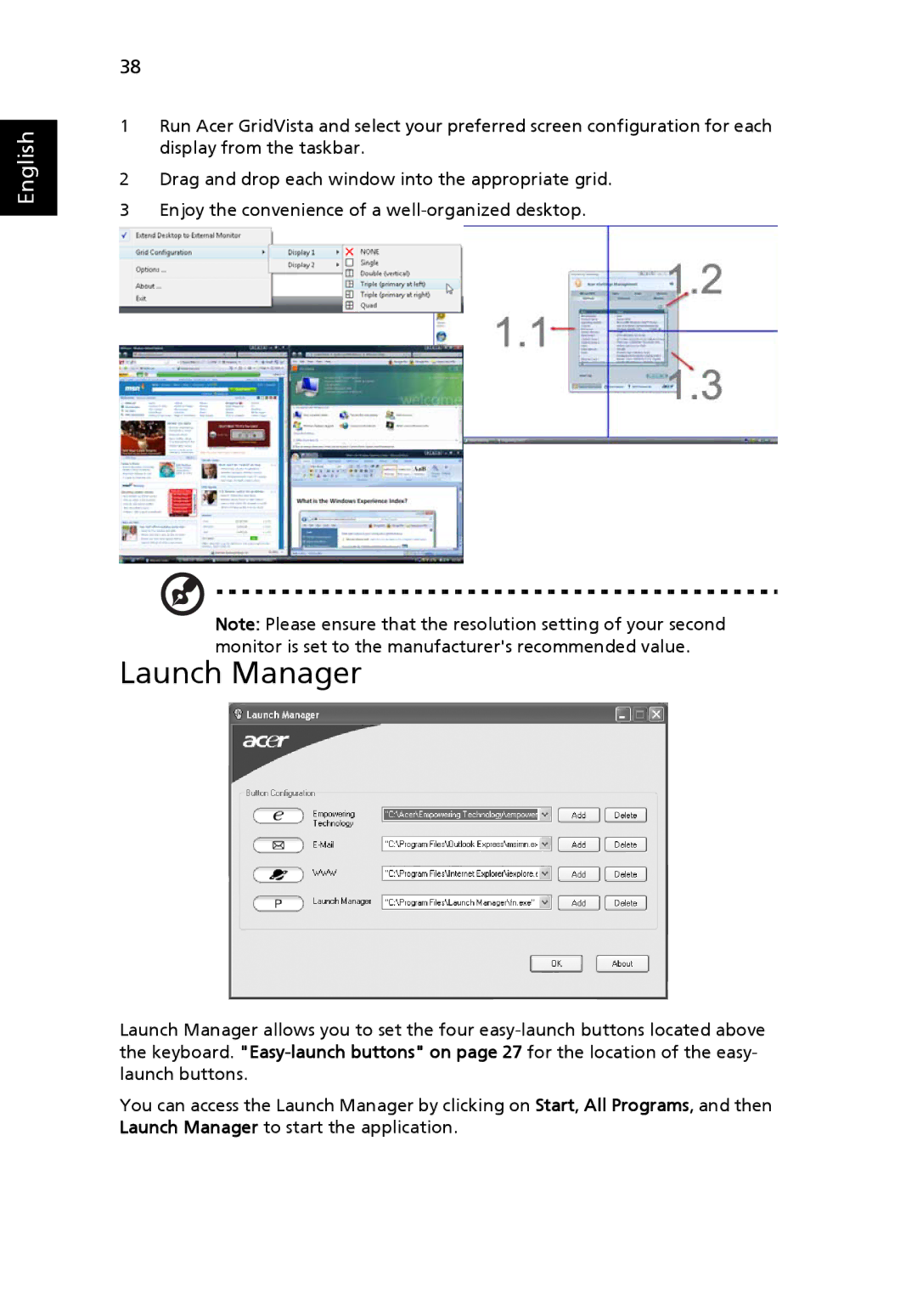 Acer 7510 manual Launch Manager 