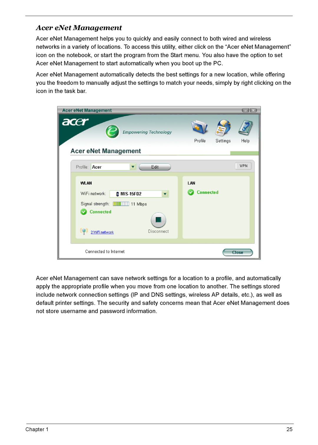 Acer 7510 manual Acer eNet Management 