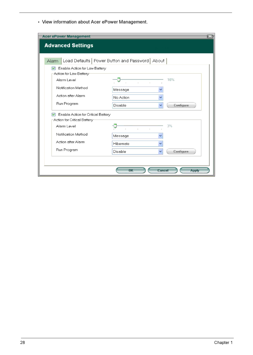 Acer 7510 manual View information about Acer ePower Management 