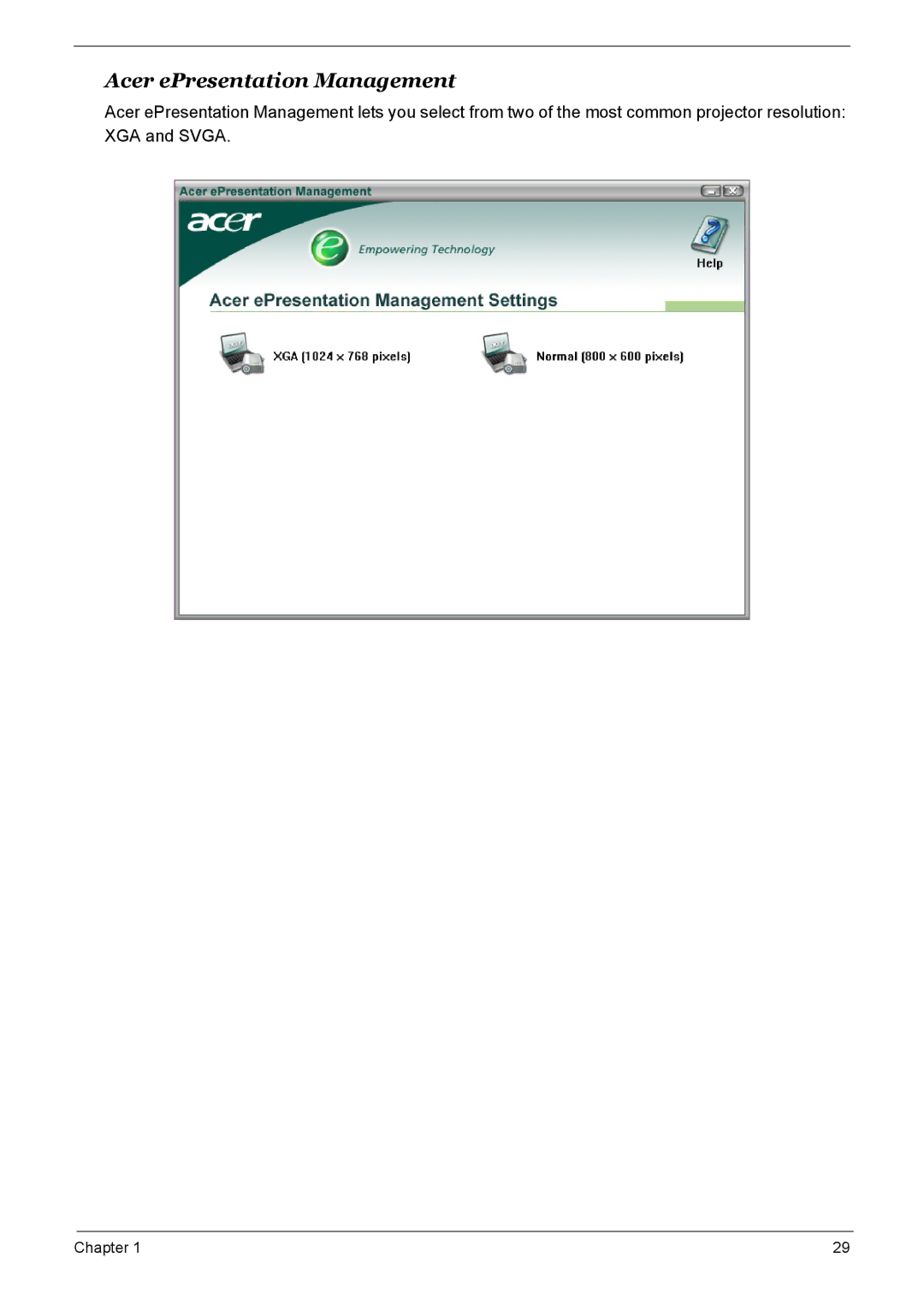 Acer 7510 manual Acer ePresentation Management 