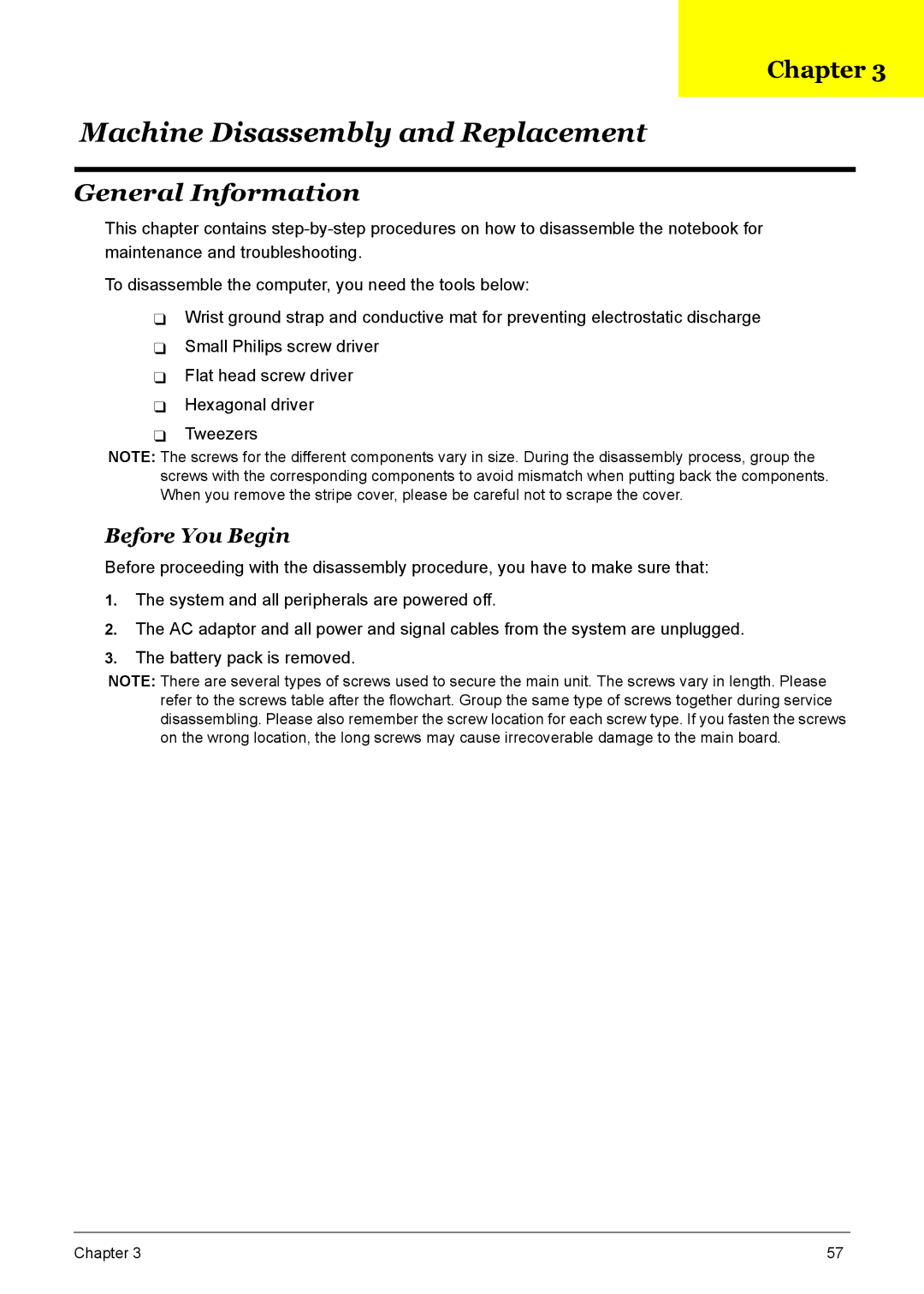 Acer 7510 manual General Information, Before You Begin 