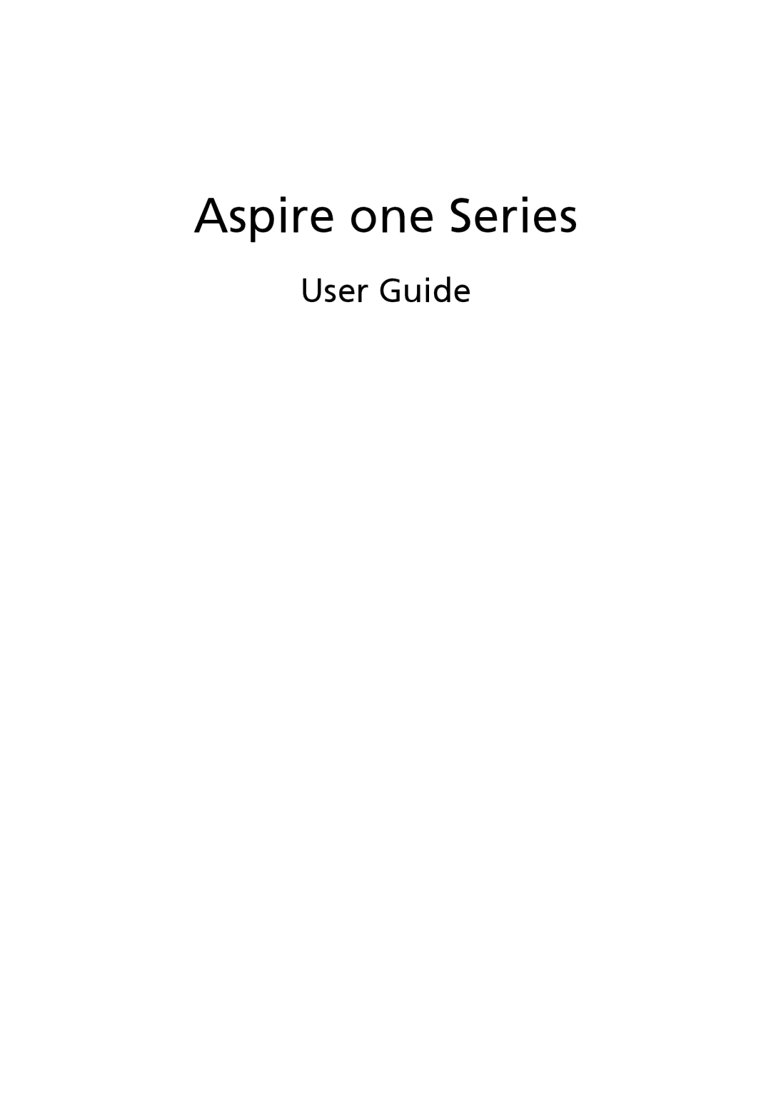 Acer 751H manual Aspire one Series, User Guide 