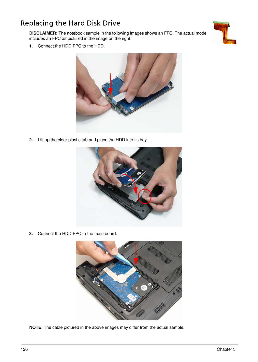 Acer 1810T, 752, 1410 manual Replacing the Hard Disk Drive 