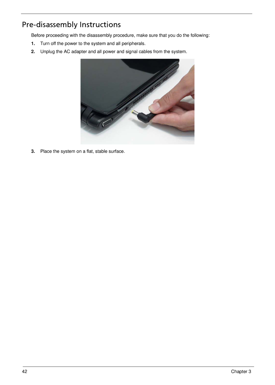 Acer 1810T, 752, 1410 manual Pre-disassembly Instructions 