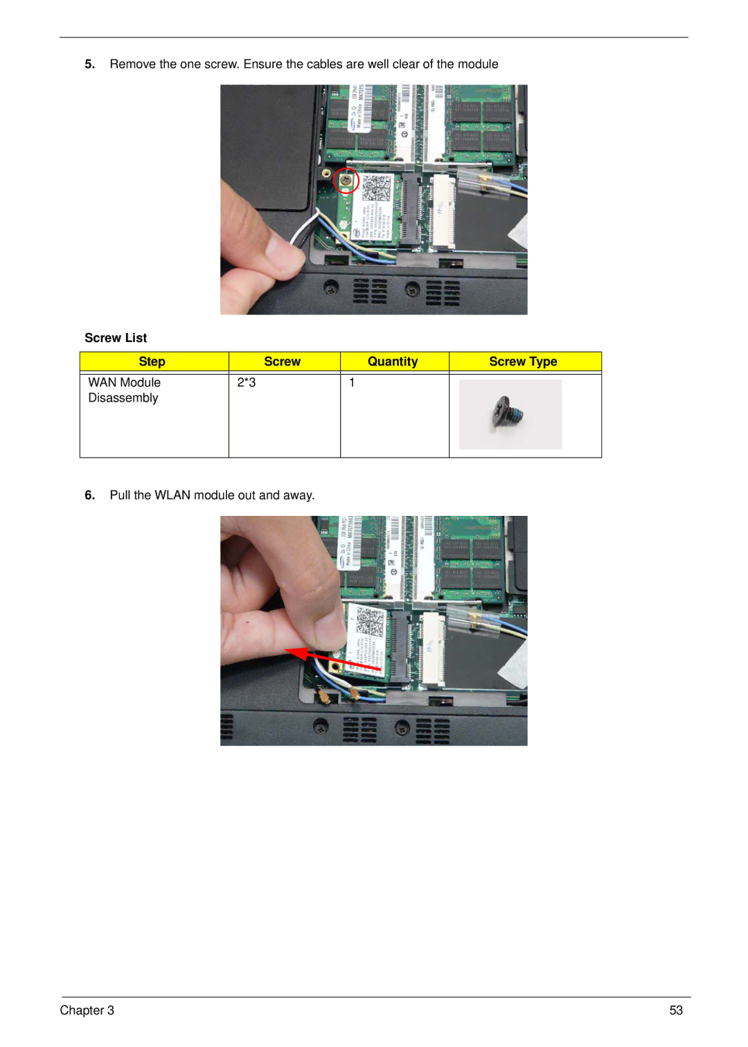 Acer 752, 1810T, 1410 manual Screw List Step Quantity Screw Type 