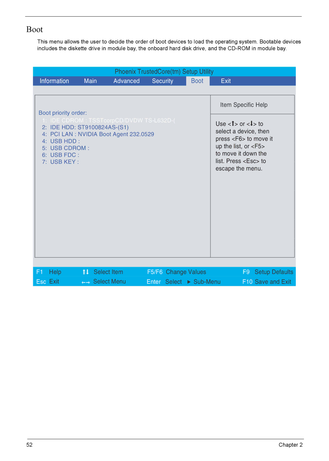 Acer 7520, 7220 manual Boot 