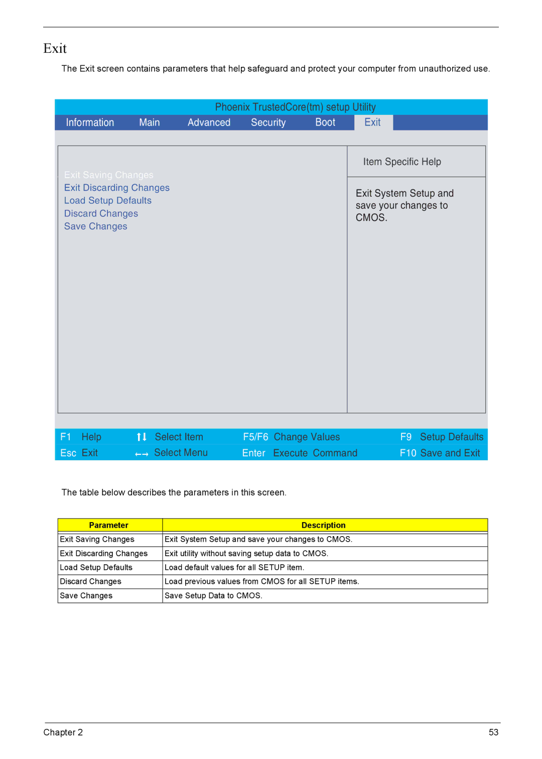 Acer 7220, 7520 manual Exit, Boot 