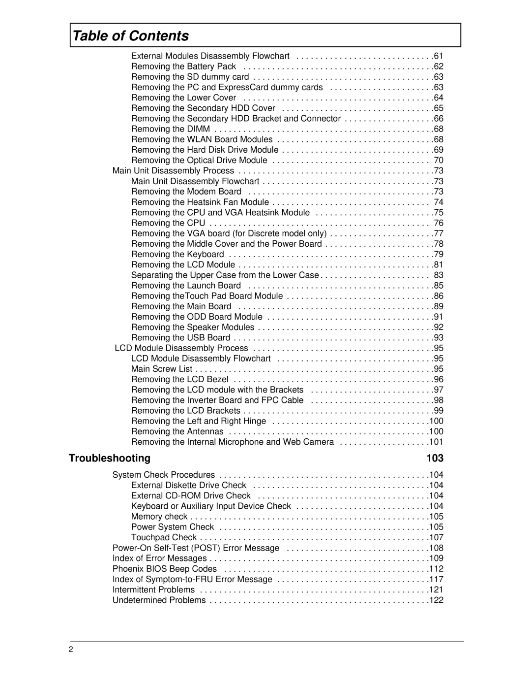 Acer 7520 manual Table of Contents 