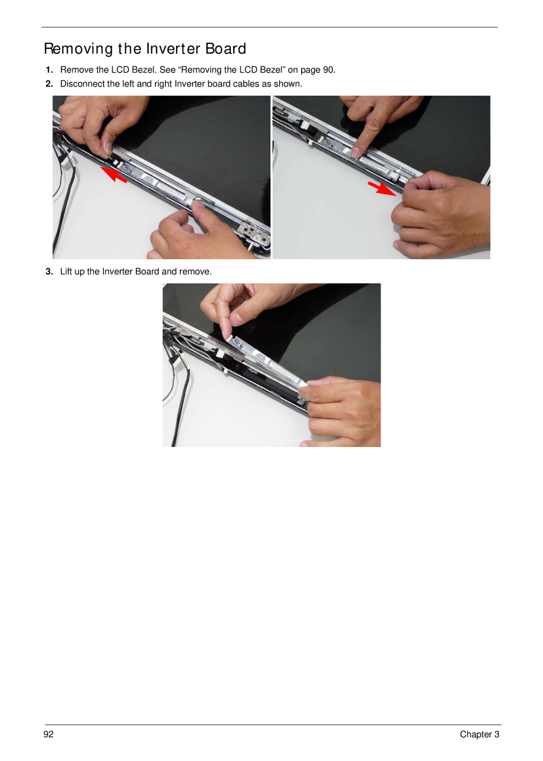 Acer 7530G manual Removing the Inverter Board 