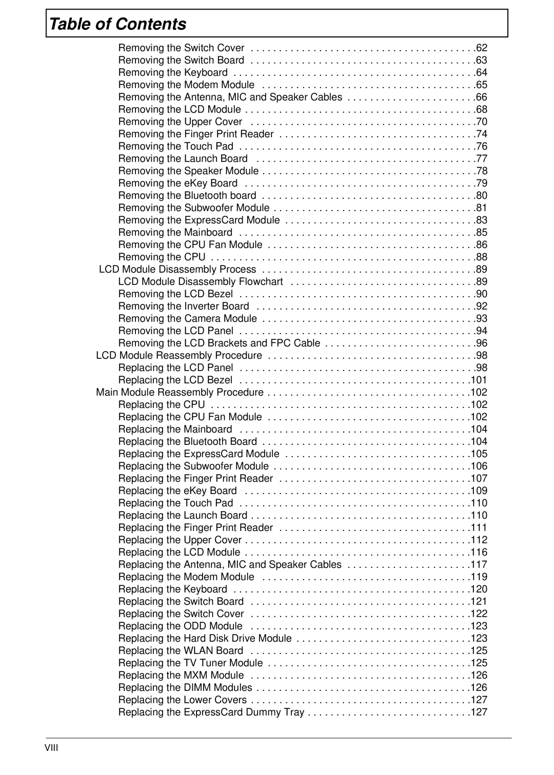 Acer 7530G manual Table of Contents 