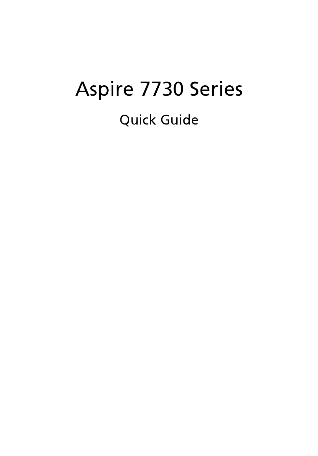 Acer manual Aspire 7730 Series, Quick Guide 