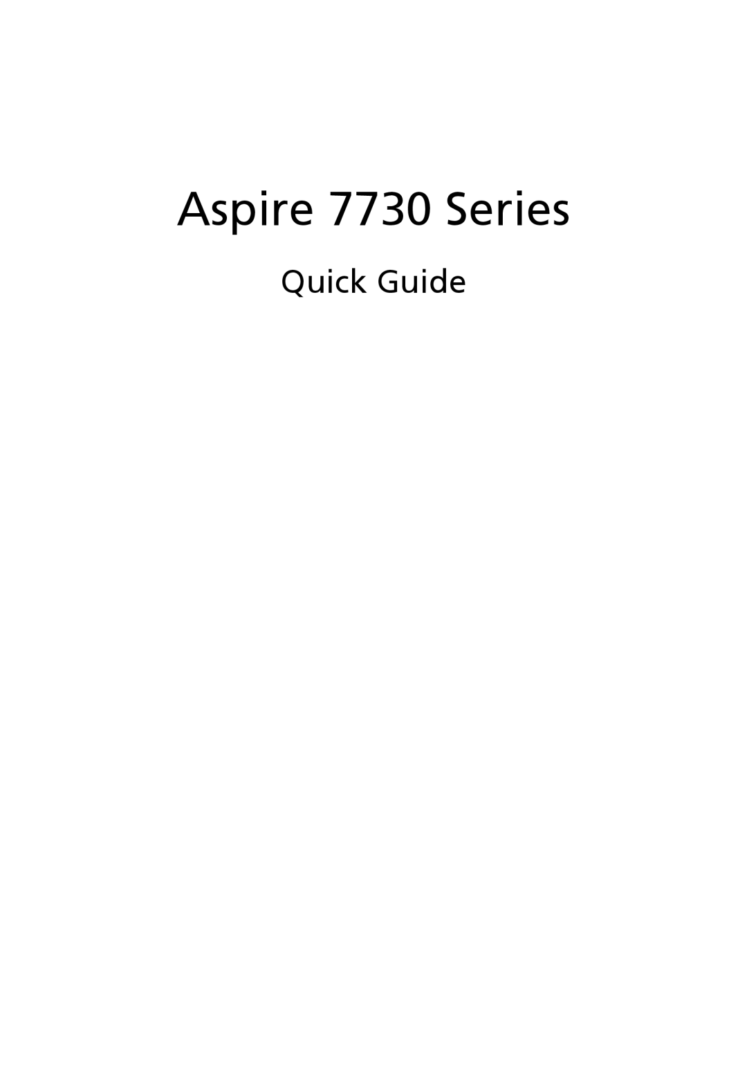 Acer manual Quick Guide, Aspire 7730 Series 