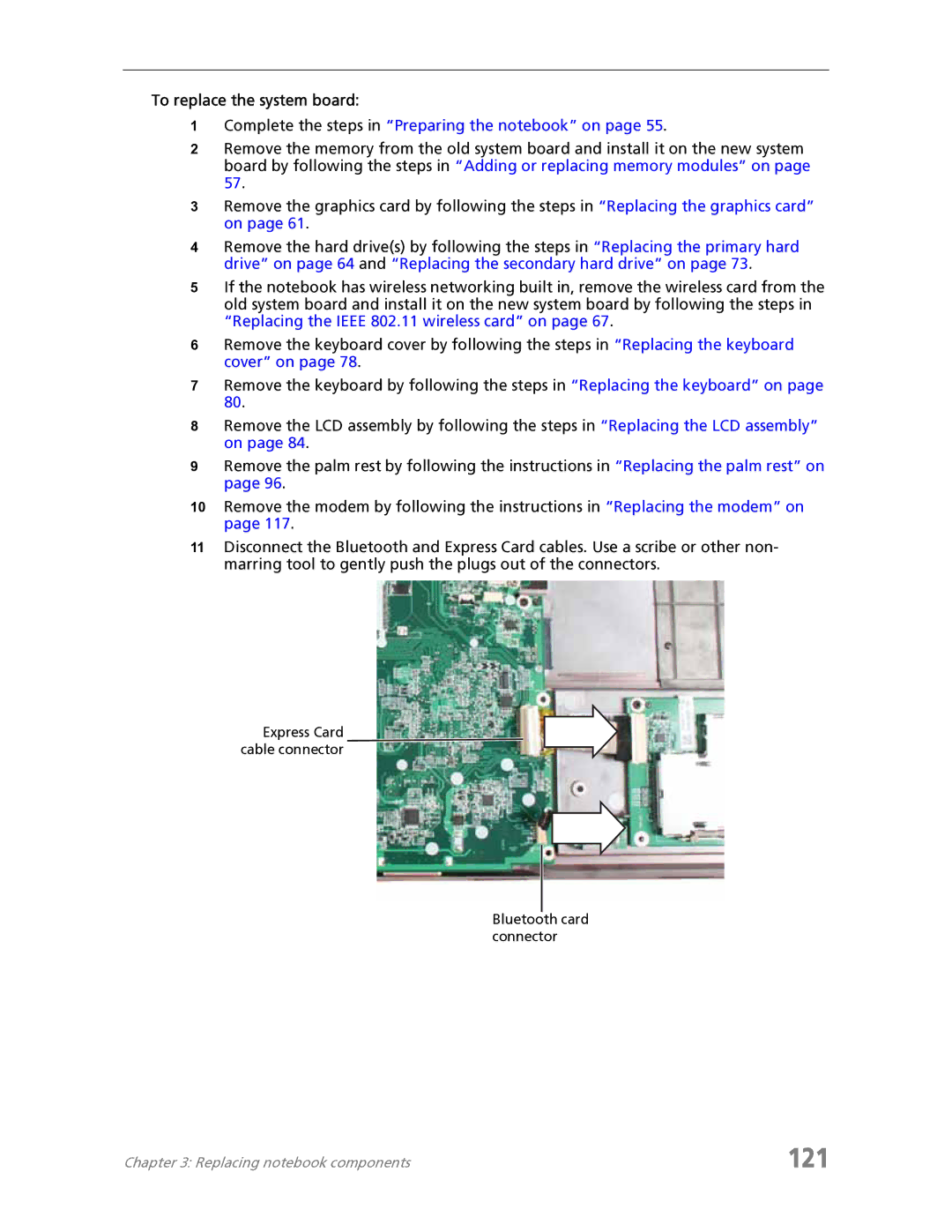 Acer 7730 manual 121, To replace the system board 