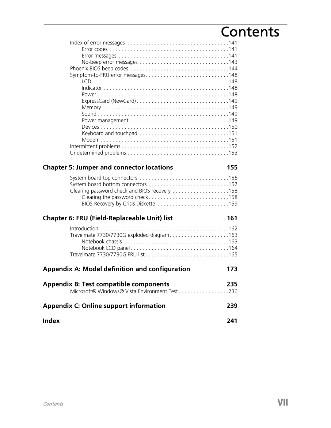 Acer 7730 manual 236, Microsoft Windows Vista Environment Test 