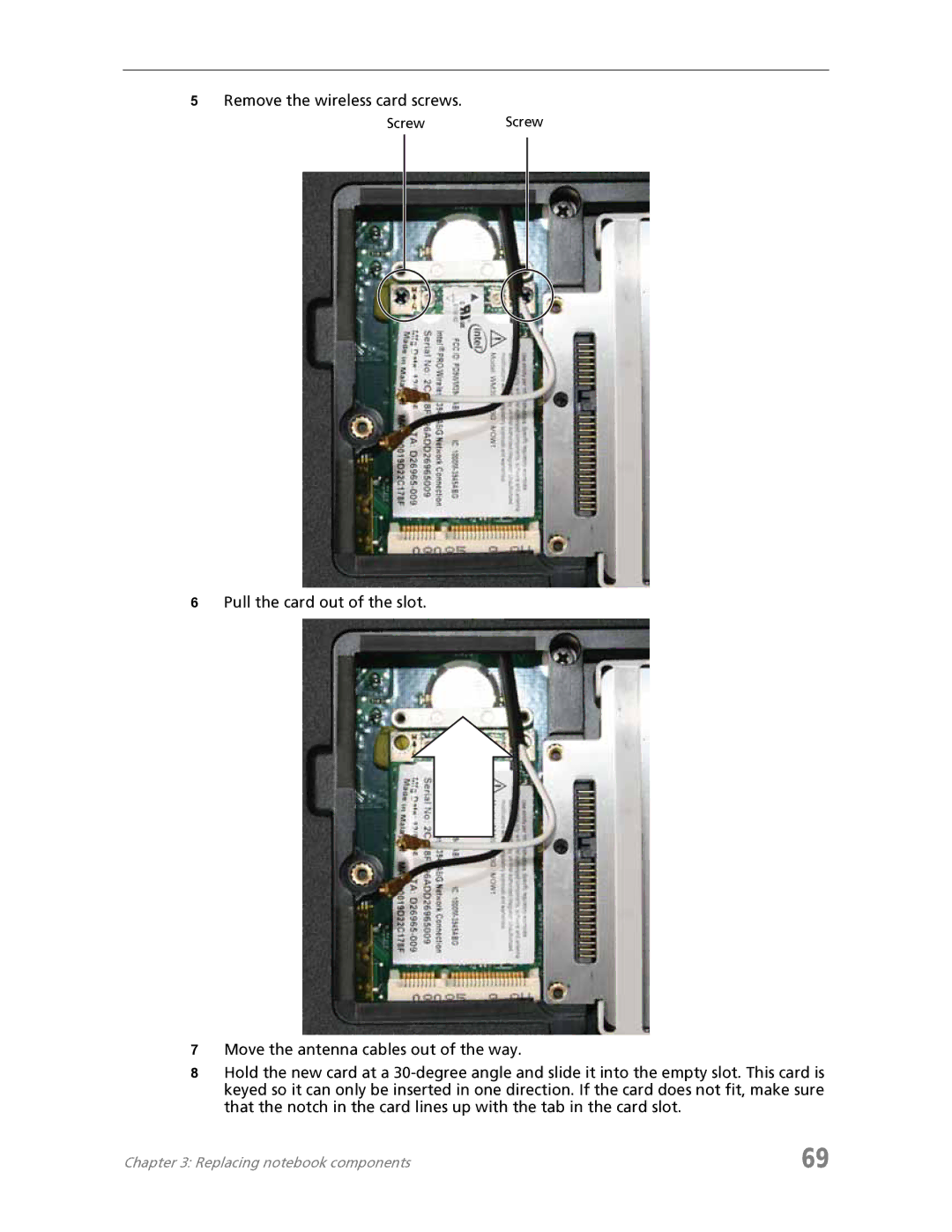 Acer 7730 manual Remove the wireless card screws 