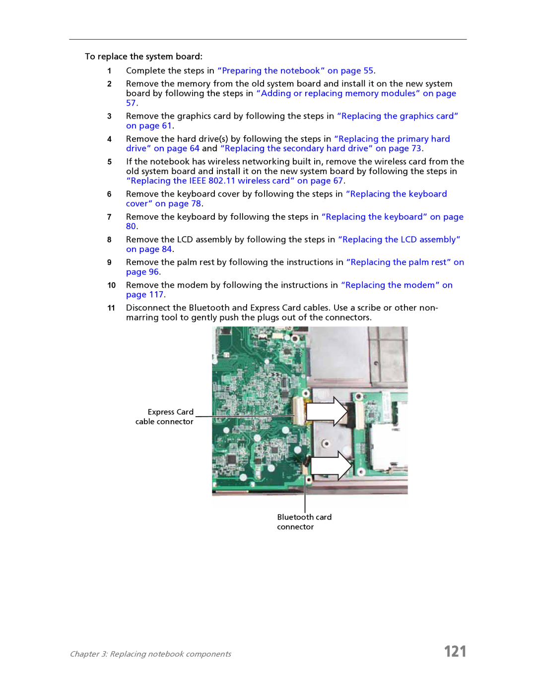 Acer 7730A manual 121, To replace the system board 