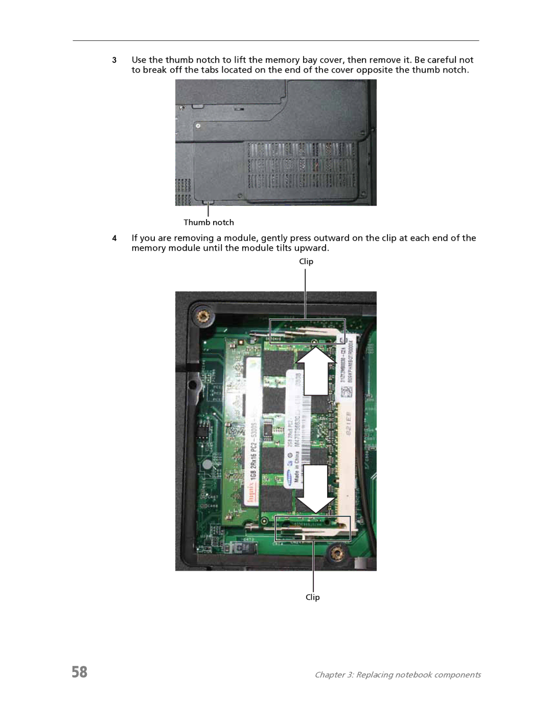 Acer 7730A manual Thumb notch 