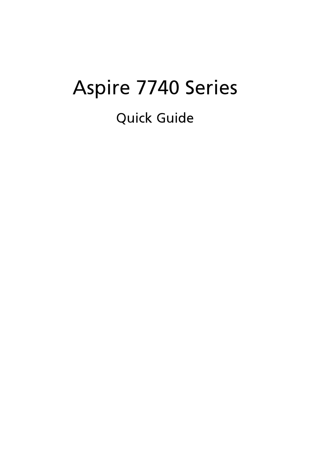 Acer 7740G manual Aspire 7740 Series, Quick Guide 