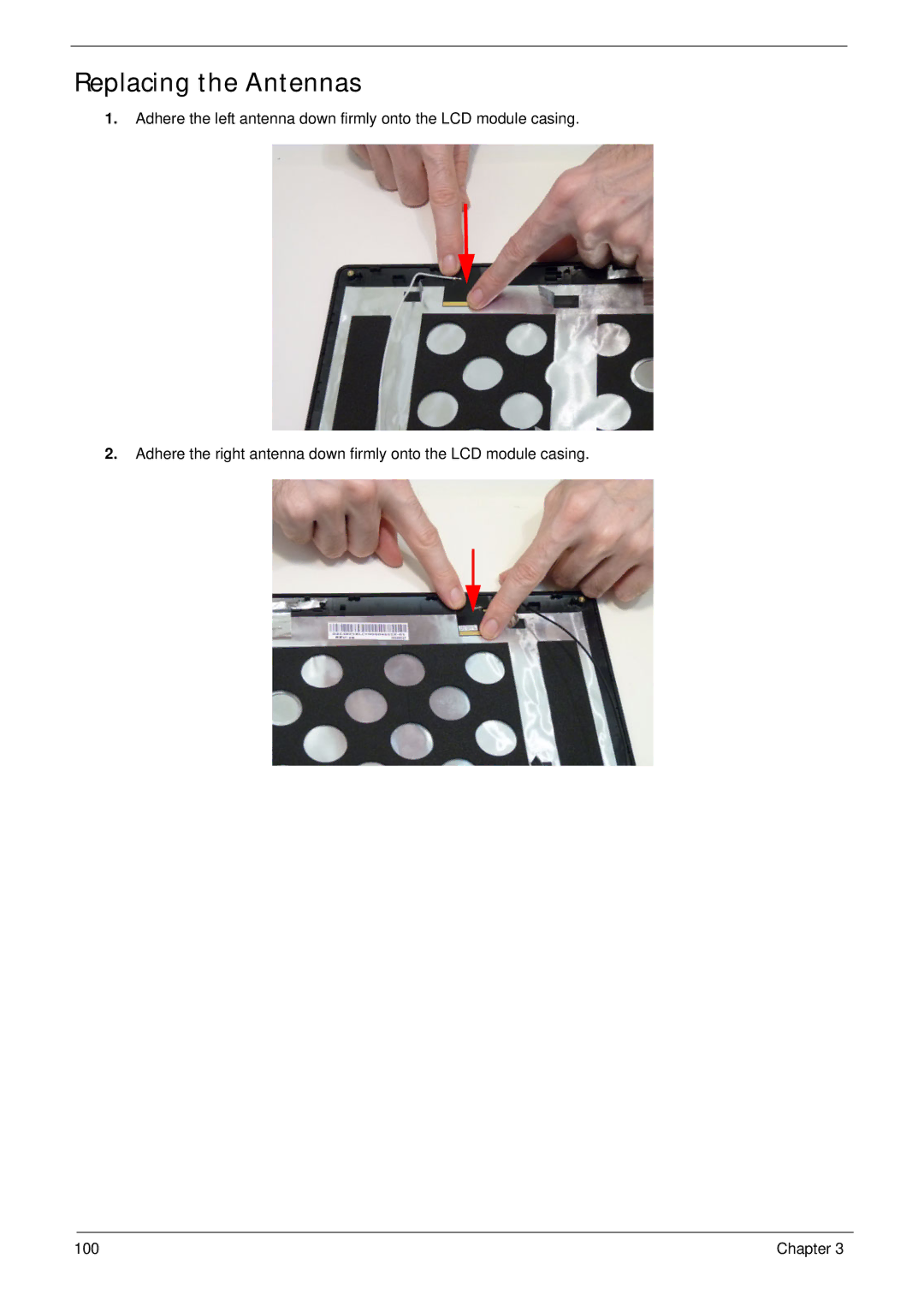 Acer 7745 manual Replacing the Antennas 