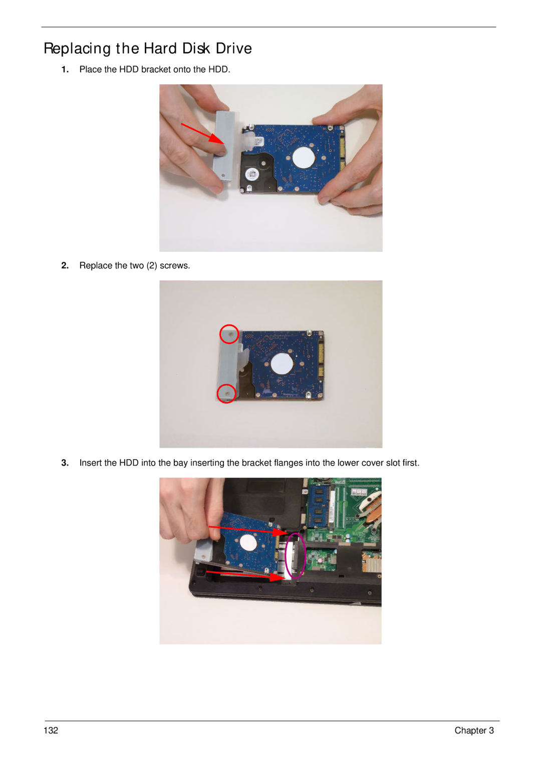 Acer 7745 manual Replacing the Hard Disk Drive 