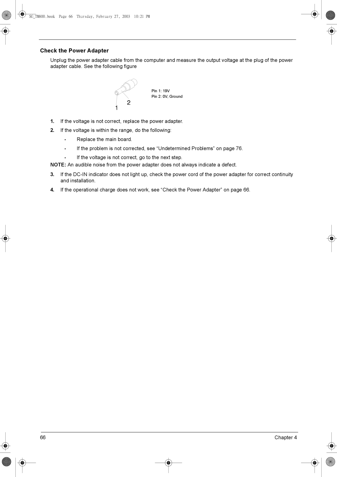 Acer 800 manual Check the Power Adapter 