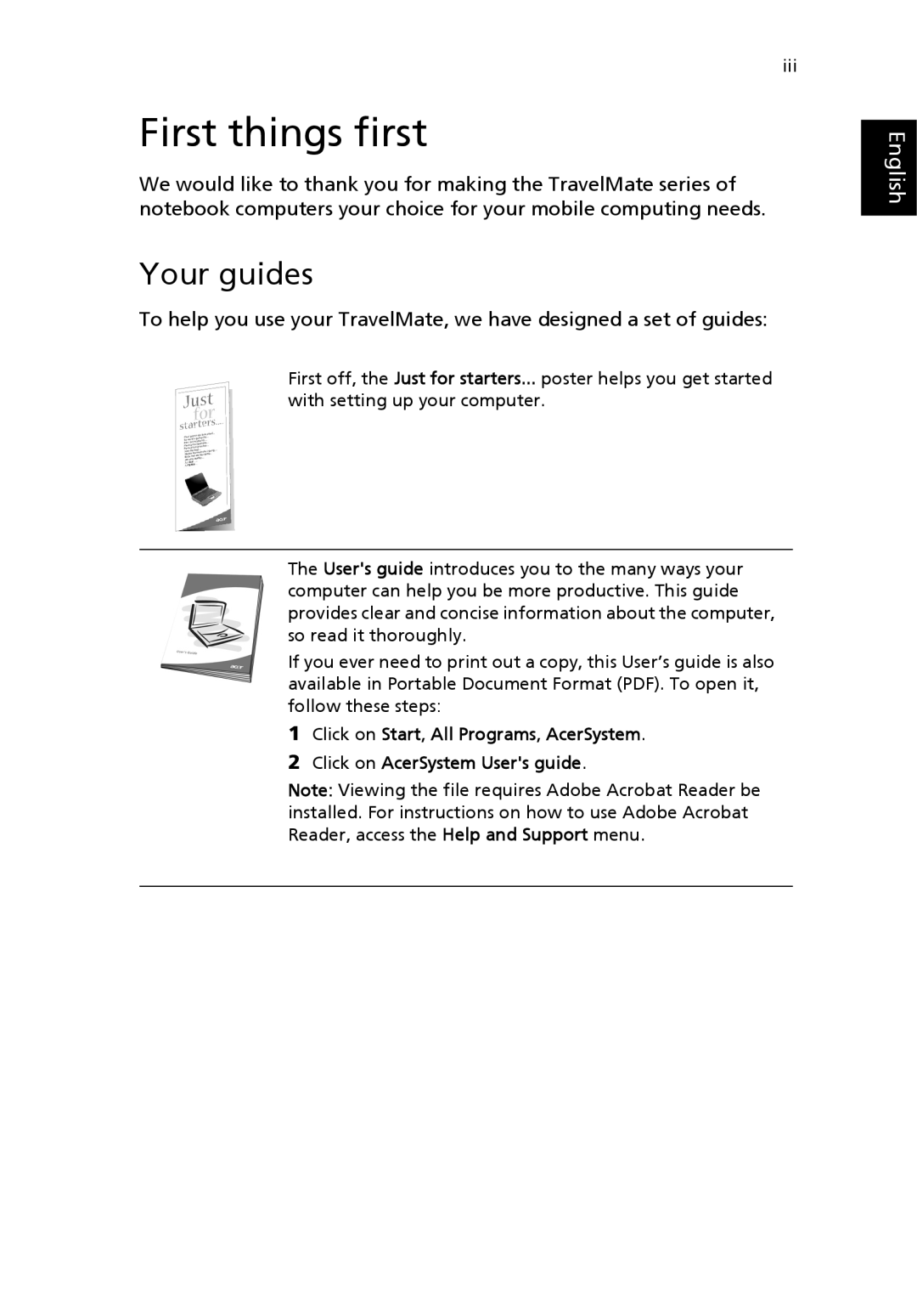 Acer 8100 Series manual First things first, Your guides 