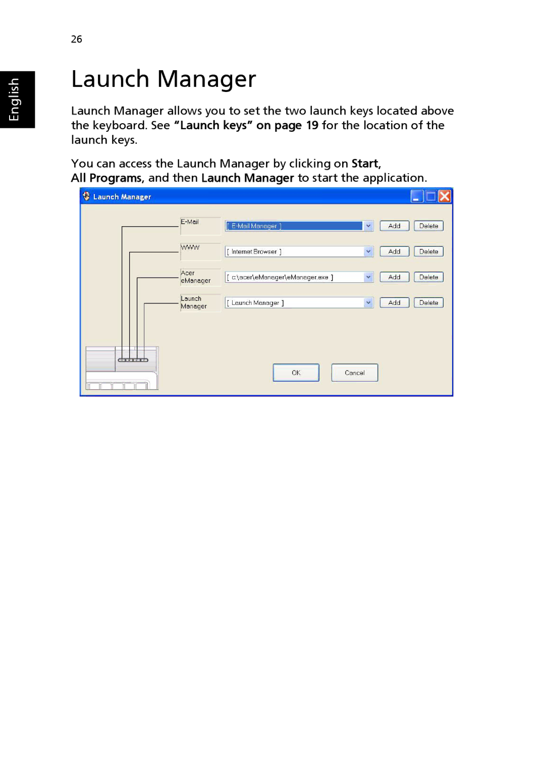 Acer 8100 Series manual Launch Manager 