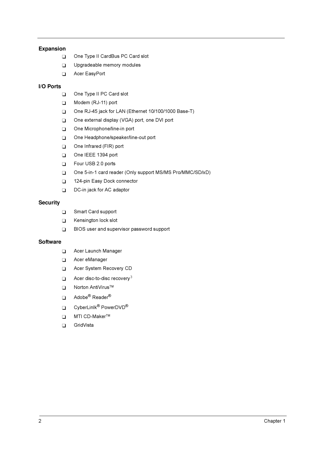 Acer 8100 manual Expansion 