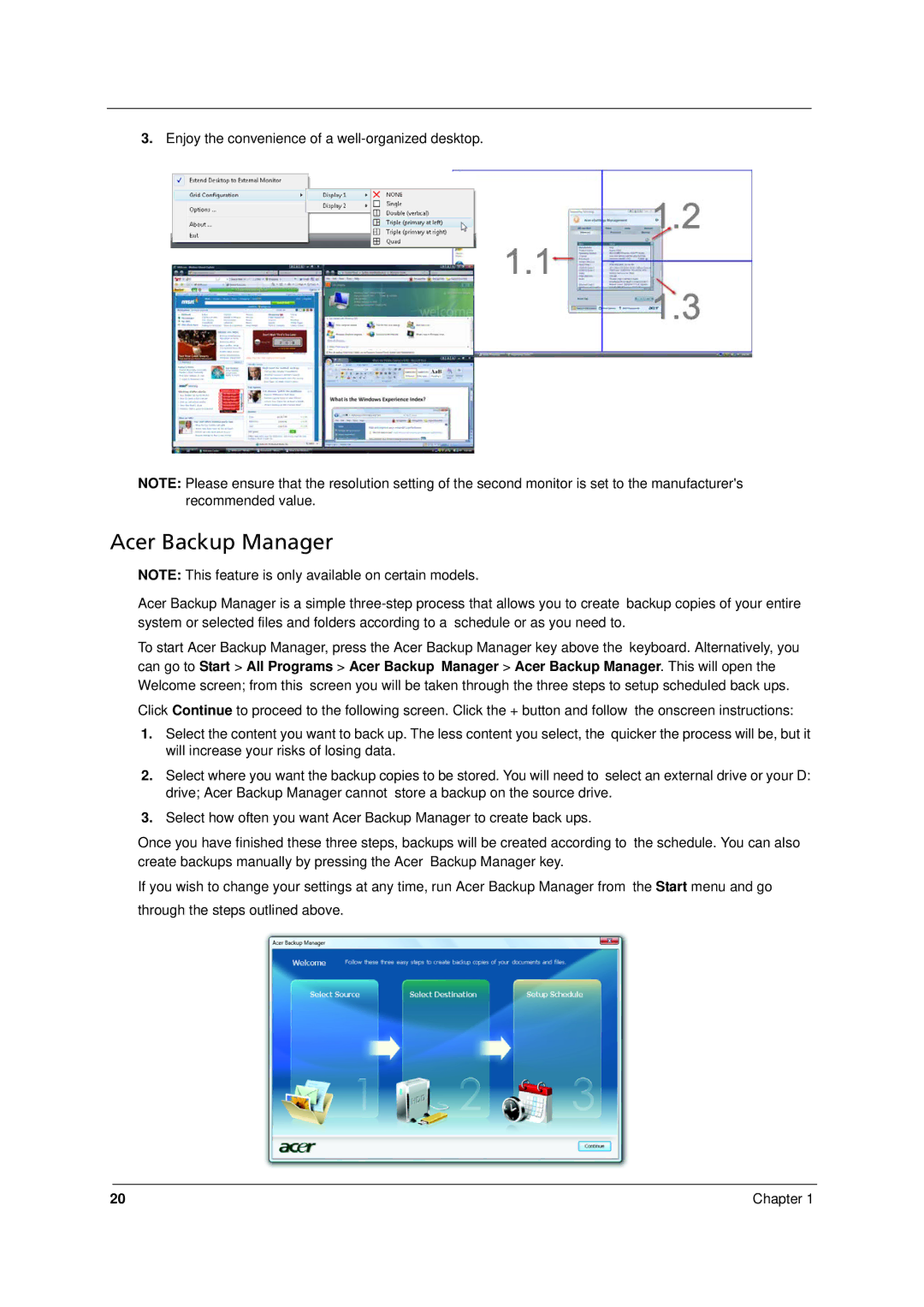 Acer 8331, 8371 manual Acer Backup Manager 