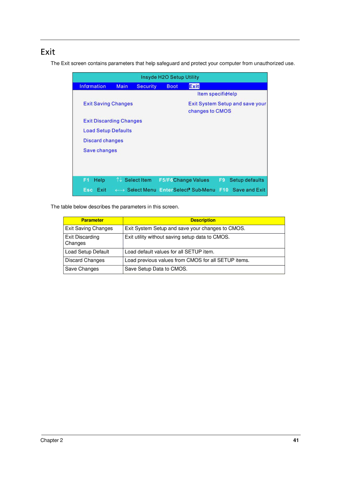 Acer 8371, 8331 manual Exit 