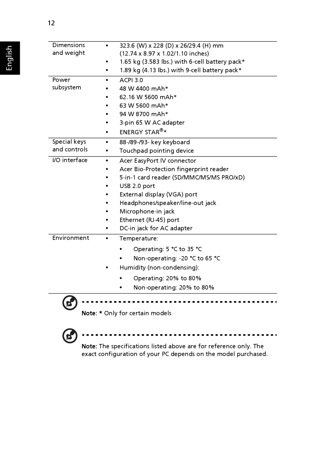 Acer 8331 Series, 8371 Series manual Energy Star 